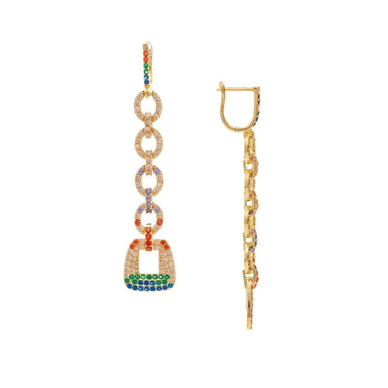 商品Rivka Friedman|Rainbow Multi Crystal Dangle Earrings,价格¥680,第1张图片