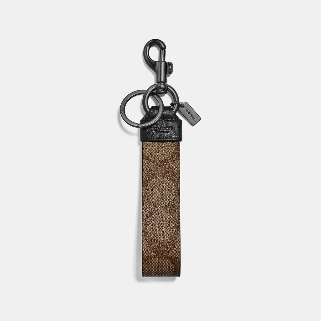 商品Coach|Coach Outlet Large Loop Key Fob In Signature Canvas,价格¥236,第1张图片