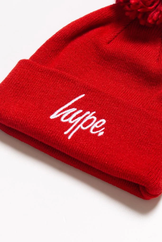 商品HYPE ACCESSORIES|HYPE KIDS RED BOBBLE SCRIPT BEANIE,价格¥84,第3张图片详细描述