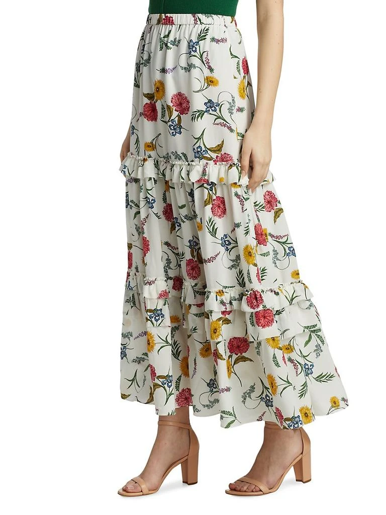 商品Tahari|Silk Ruffle Midi-Skirt,价格¥792,第4张图片详细描述