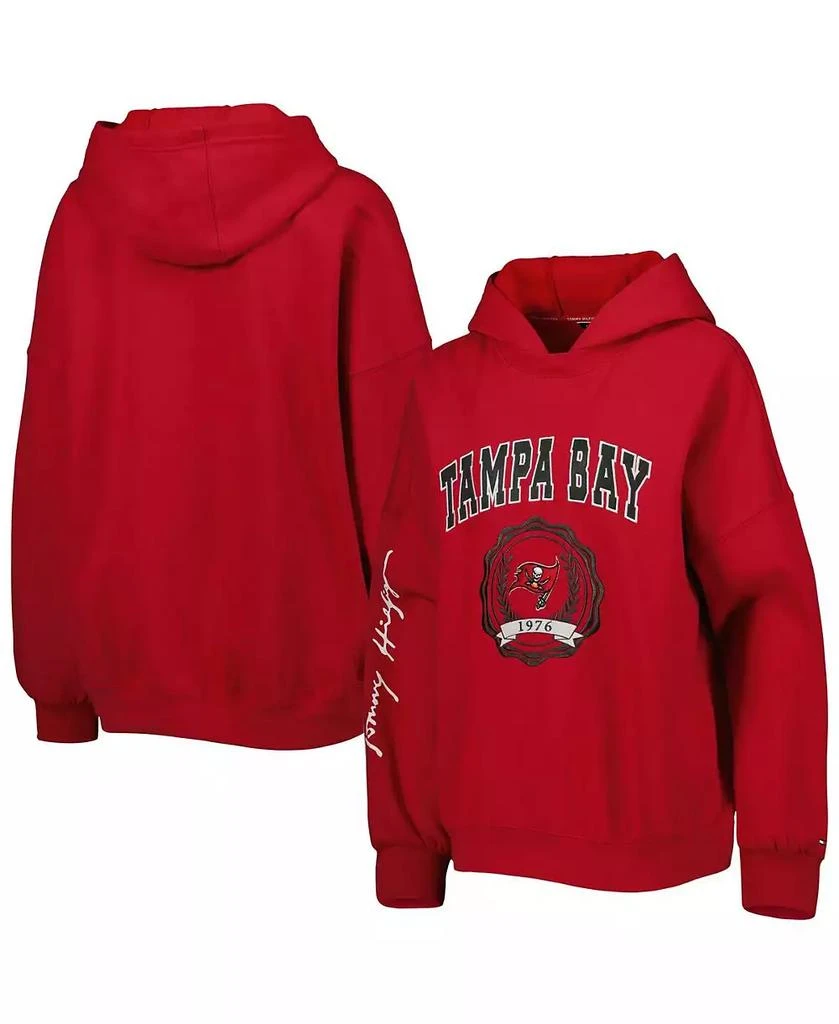 商品Tommy Hilfiger|Women's Red Tampa Bay Buccaneers Becca Drop Shoulder Pullover Hoodie,价格¥501,第1张图片