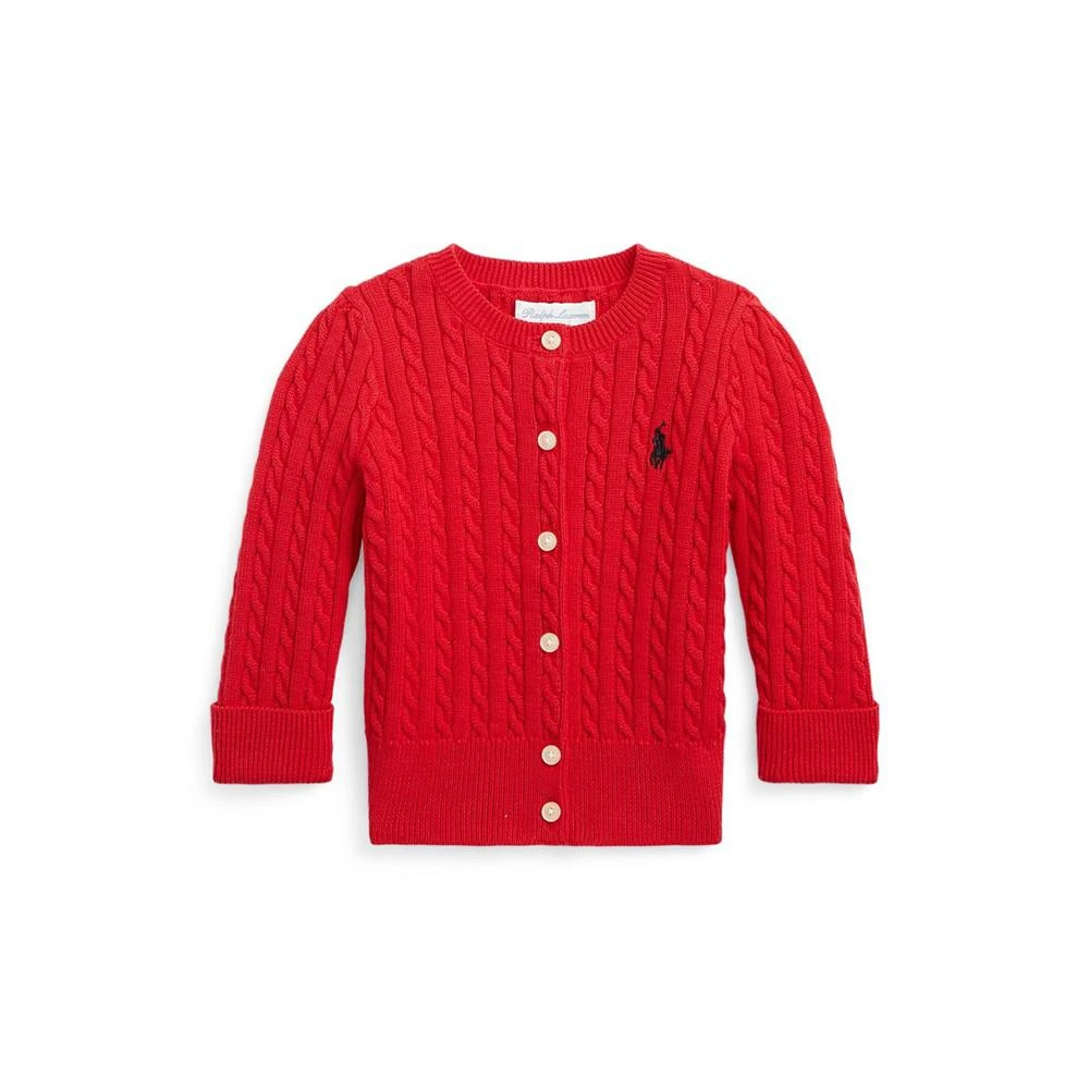 商品Ralph Lauren|Baby Girls Mini-Cable Crewneck Cardigan,价格¥76,第1张图片