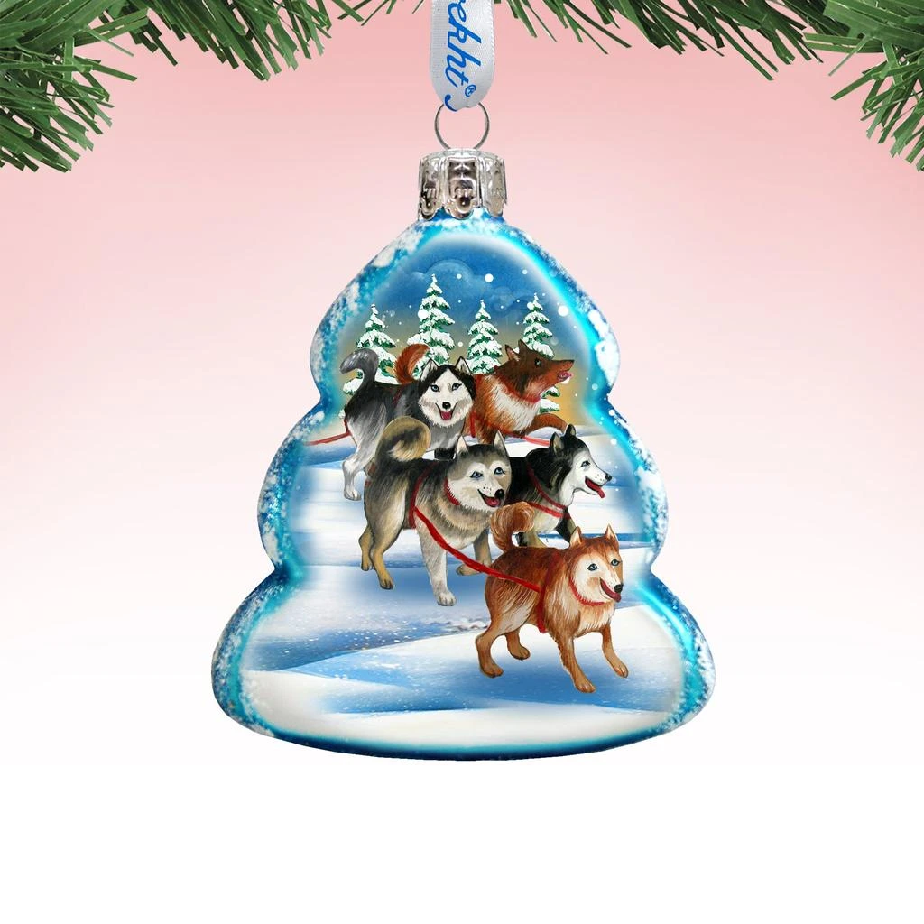 商品Designocracy|Designocracy Sleigh Dogs Keepsake Glass Ornament,价格¥198,第1张图片