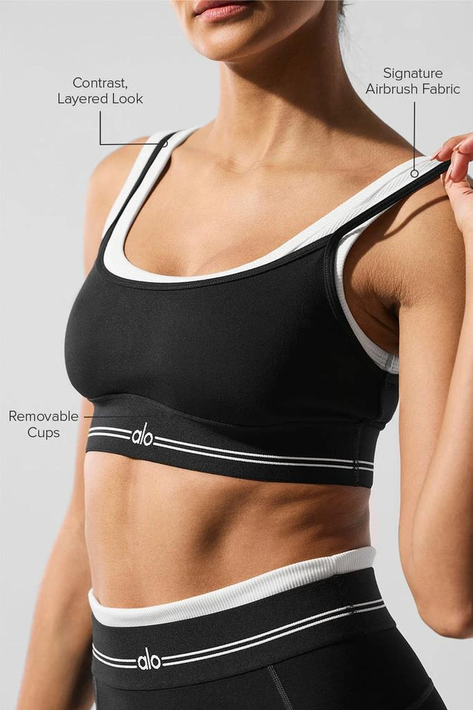商品Alo|Airbrush Better Together Bra - Black/White,价格¥670,第2张图片详细描述
