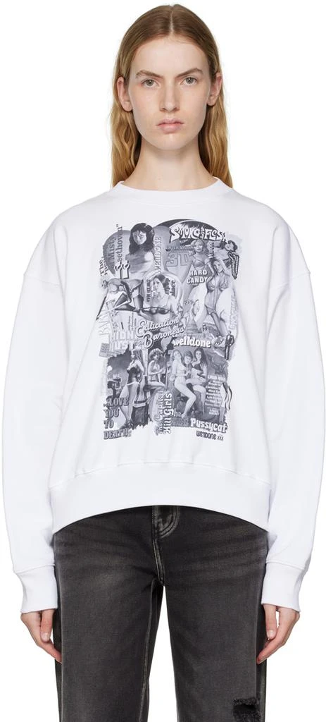 商品We11done|White Movie Collage Sweatshirt,价格¥700,第1张图片