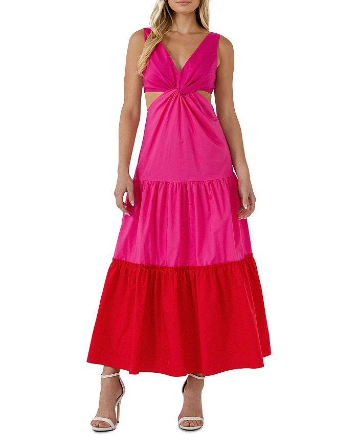 商品Endless Rose|Color Blocked Twisted Cutout Dress,价格¥498,第1张图片详细��描述