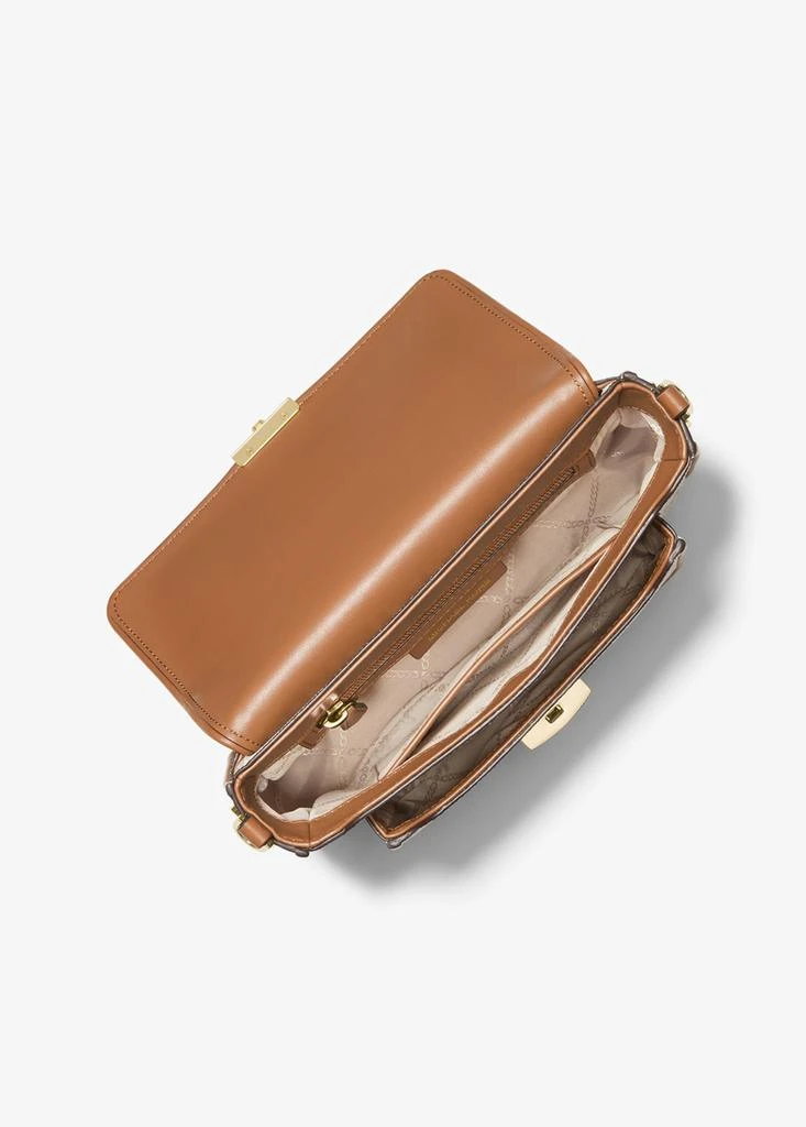 商品Michael Kors|Bradshaw medium striped canvas and faux leather messenger bag,价格¥1456,第2张图片详细描述