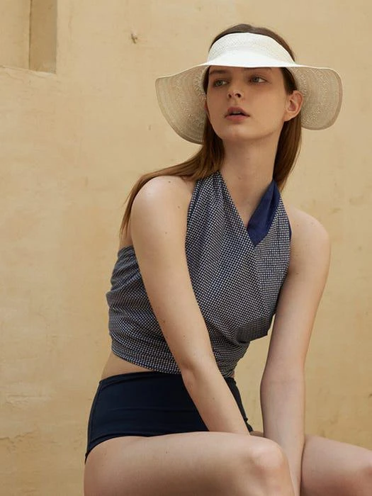 商品- Made in Korea|Lindot Big Shawl Navy,价格¥469,第2张图片详细描述