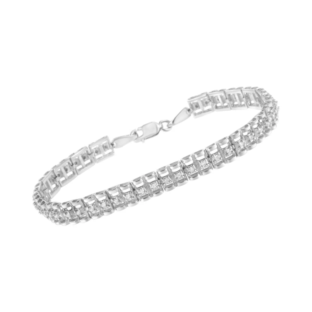 商品Haus of Brilliance|.925 Sterling Silver 1/4 cttw Round-Cut Diamond Double-Link Tennis Bracelet,价格¥2643,第3张图片详细描述