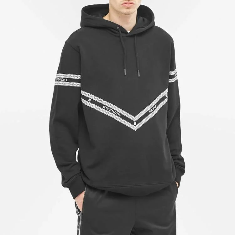 商品[国内直发] Givenchy|链条印花连帽卫衣 男款 黑色,价格¥5259,第4张图片详细描述