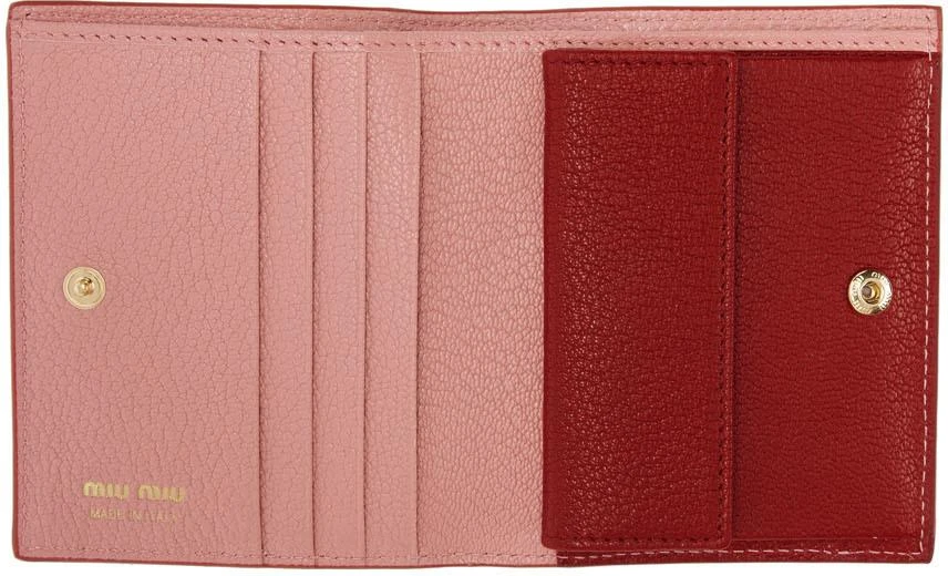 商品Miu Miu|Pink Pebbled 爱心钱包,价格¥3275,第3张图片详细描述