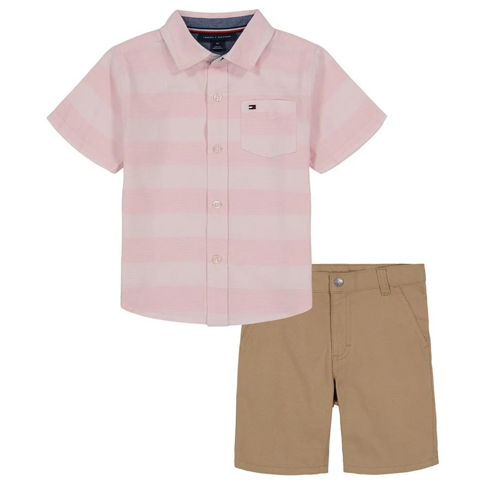 商品Tommy Hilfiger|Baby Boys Stripe Oxford Shirt and Shorts, 2 Piece Set,价格¥123,第1张图片