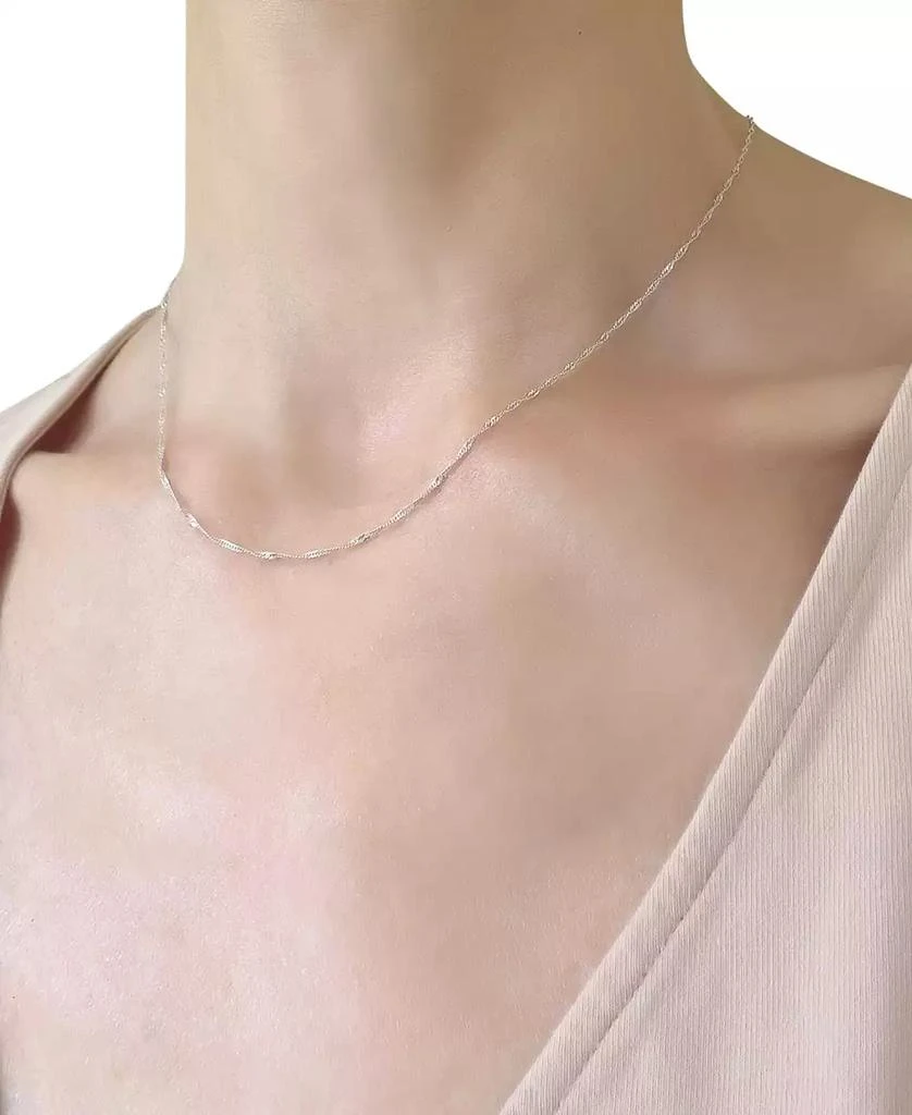 商品Macy's|14k White Gold Necklace (1-1/6mm), Adjustable 16-20" Singapore Chain,价格¥6171,第2张图片详细描述