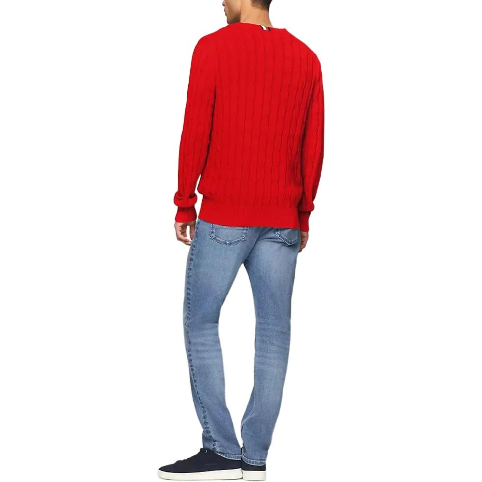 商品[国内直发] Tommy Hilfiger|经典纯色套头圆领秋冬针织衫 男款 红色,价格¥713,第6张图片详细描述