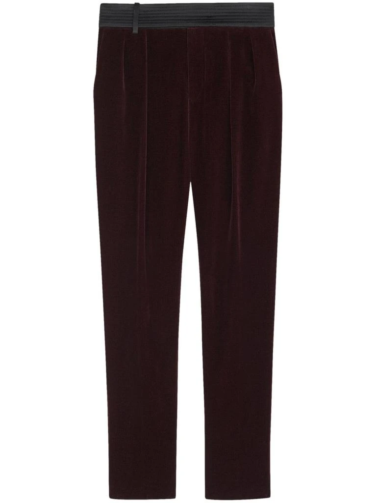 商品Yves Saint Laurent|Saint Laurent Men Velvet Tailored Pants,价格¥2434,第1张图片