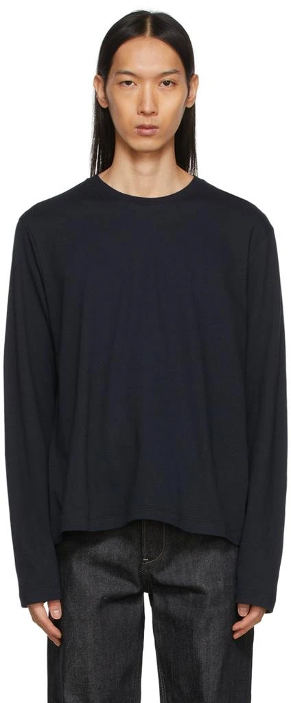 商品Jil Sander|Navy Cashmere Jersey Long Sleeve T-Shirt,价格¥3824,第1张图片