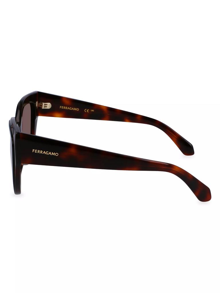 Salvatore Ferragamo Classic Logo 53MM Cat-Eye Sunglasses  display picture 3
