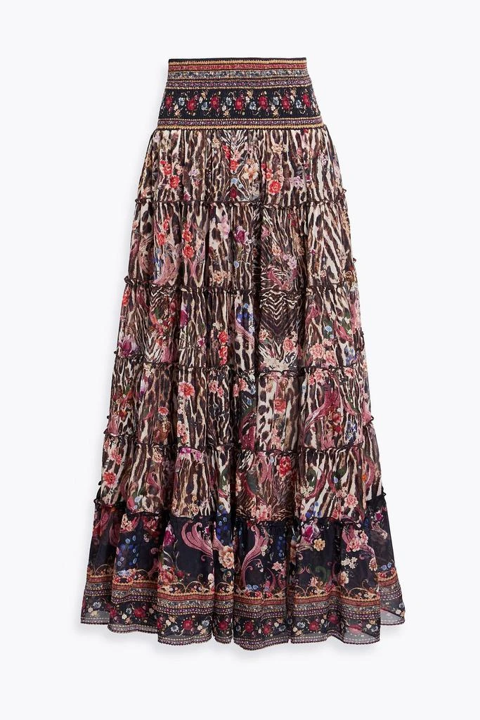 商品Camilla|Tiered printed silk maxi skirt,价格¥3313,第1张图片