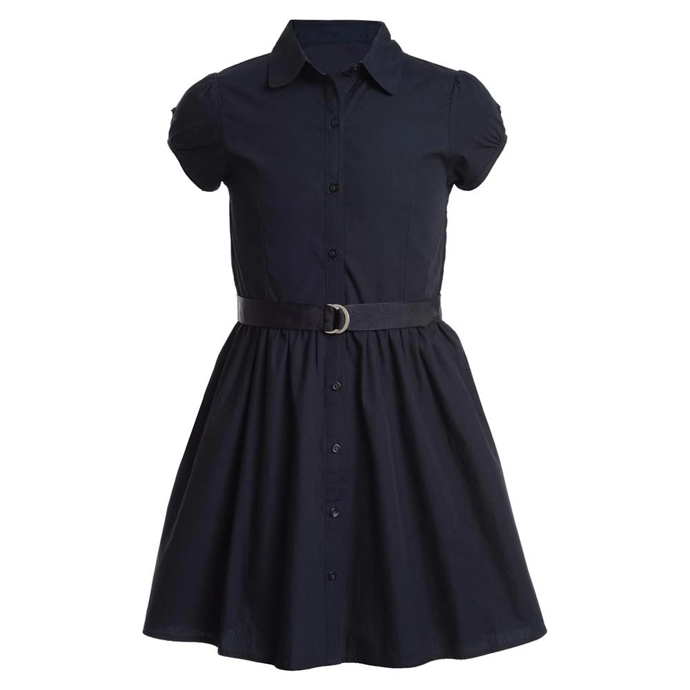 商品Nautica|Little Girls Uniform Belted Poplin Shirt Dress,价格¥160,第1张图片