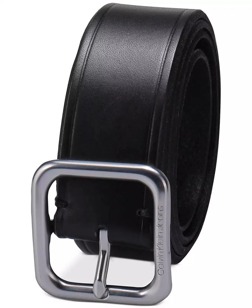 商品Calvin Klein|Women’s Square Center Bar Buckle Casual Leather Belt,价格¥183,第2张图片详细描述