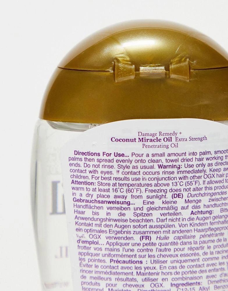 商品OGX|OGX Damage Remedy+ Coconut Miracle Oil Extra Strength Penetrating Oil 100ml,价格¥53,第4张图片详细描述