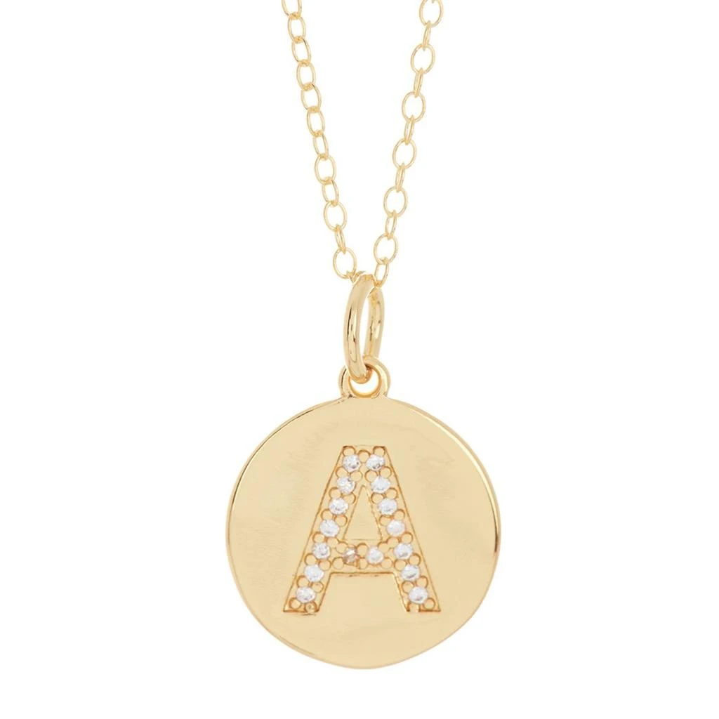 商品ADORNIA|Initial Circle Disc Necklace gold,价格¥358,第1张图片