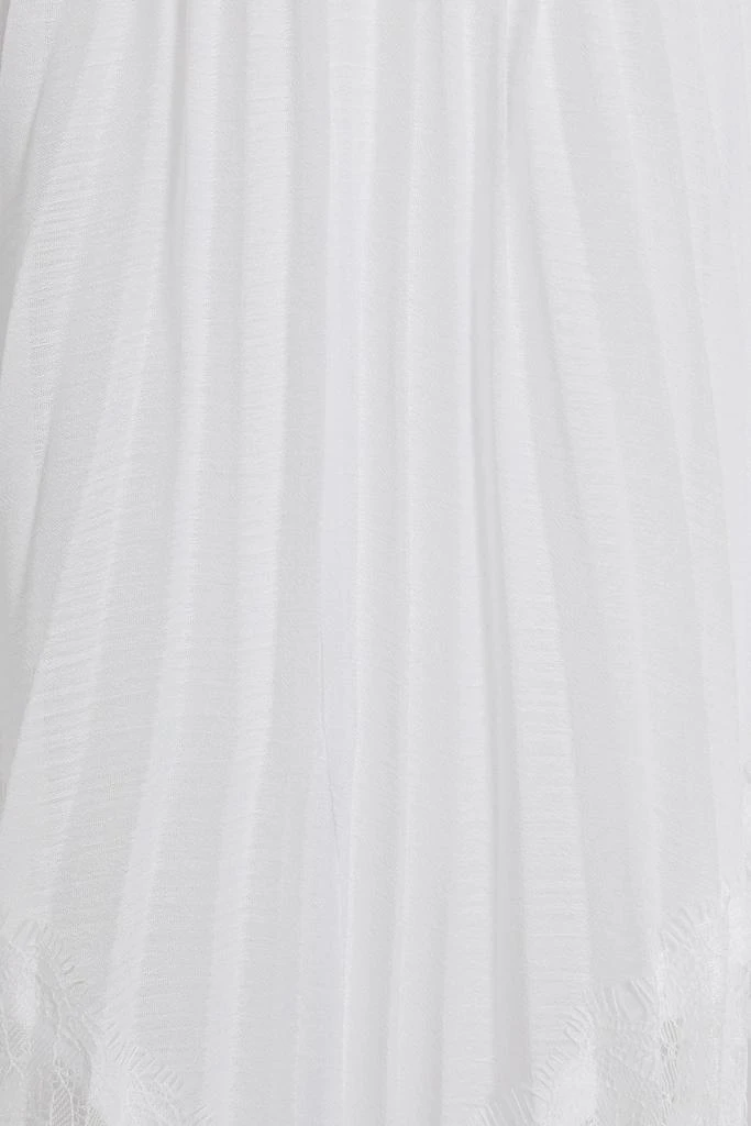 商品Alice + Olivia|Katz lace-trimmed plissé-chiffon midi skirt,价格¥2328,第2张图片详细描述