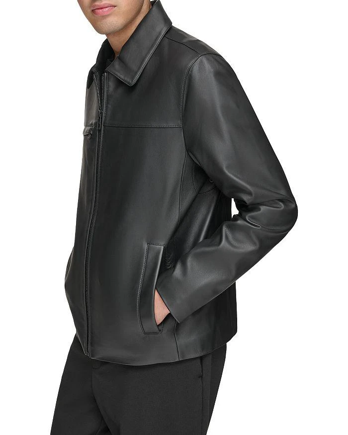 商品Andrew Marc|Damour Leather Full Zip Trucker Jacket  ,价格¥3345,第4张图片详细描述