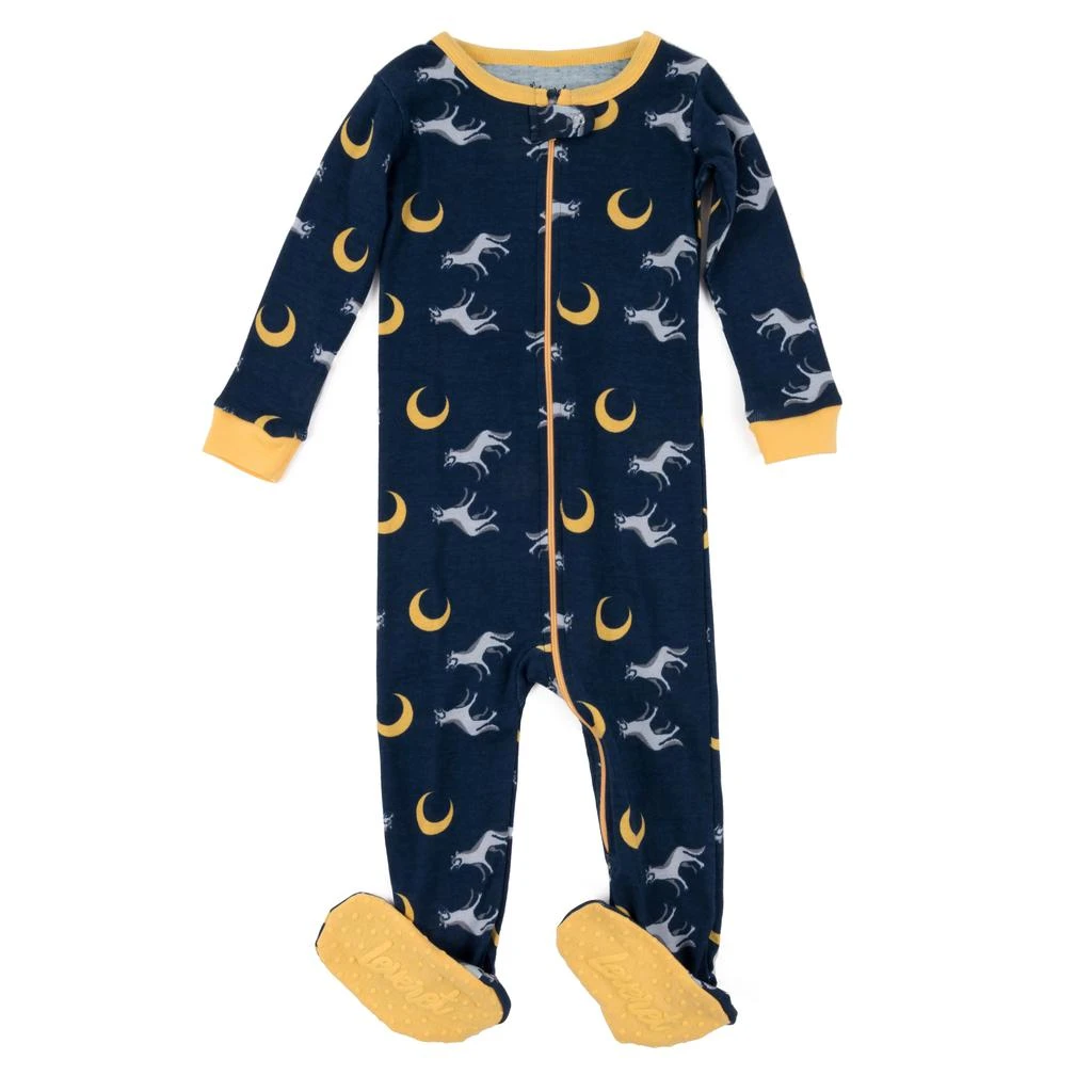 商品Leveret|Kids Footed Cotton Pajamas Wolf,价格¥210,第1张图片