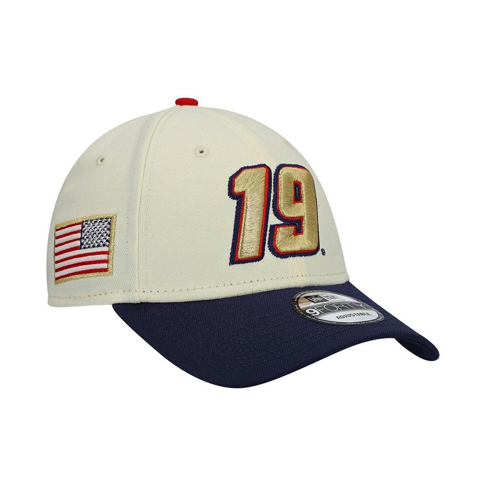 Men's Cream, Navy Martin Truex Jr Chrome 9FORTY Snapback Hat商品第1张图片规格展示