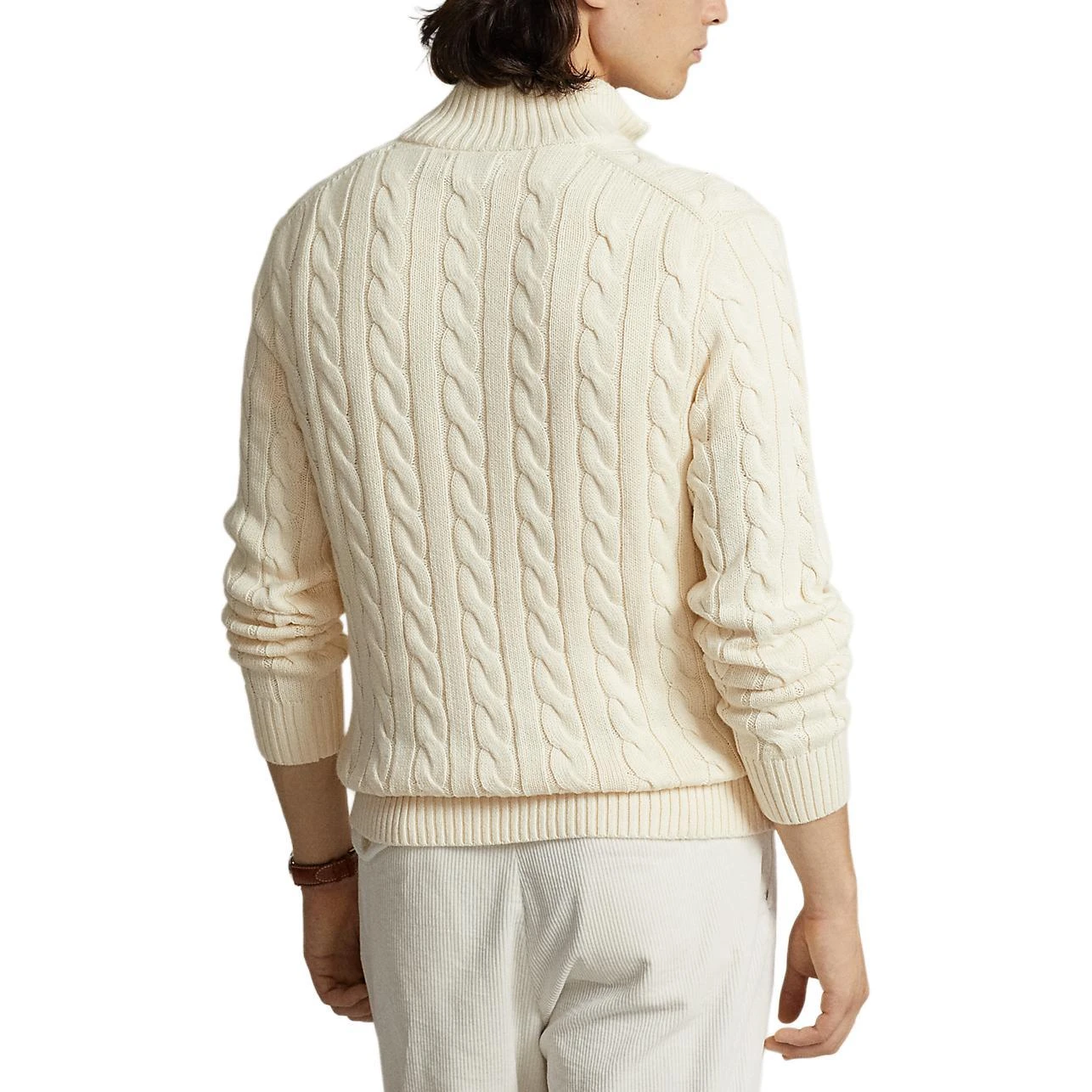 商品[国内直发] Ralph Lauren|[预售3天]纯色半拉链立领动物刺绣长袖针织衫 男款 米白色,价格¥1902,第6张图片详细描述