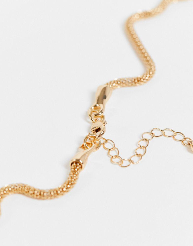 ASOS DESIGN lariat necklace in thread through design in gold tone商品第4张图片规格展示