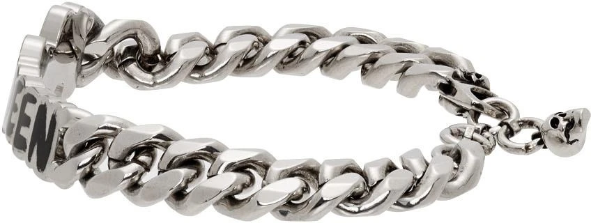 商品Alexander McQueen|Silver Graffiti Logo Bracelet,价格¥1557,第3张图片详细描述