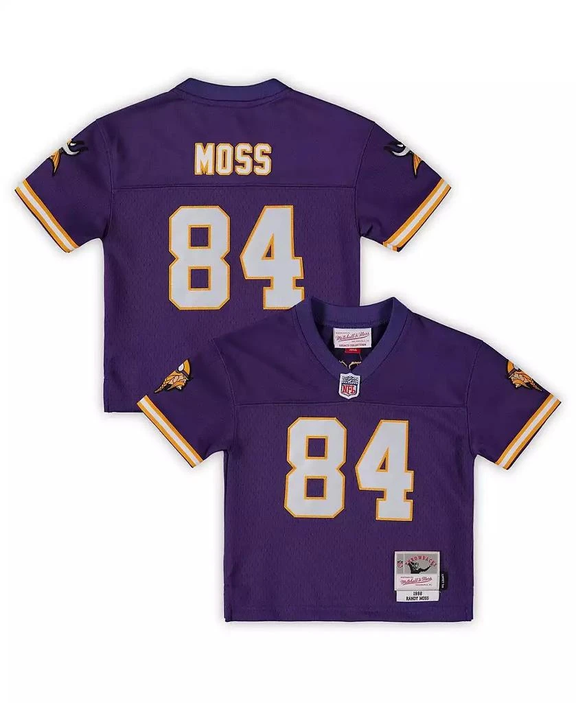 商品Mitchell & Ness|Toddler Boys and Girls Randy Moss Purple Minnesota Vikings 1998 Retired Legacy Jersey,价格¥446,第2张图片详细描述