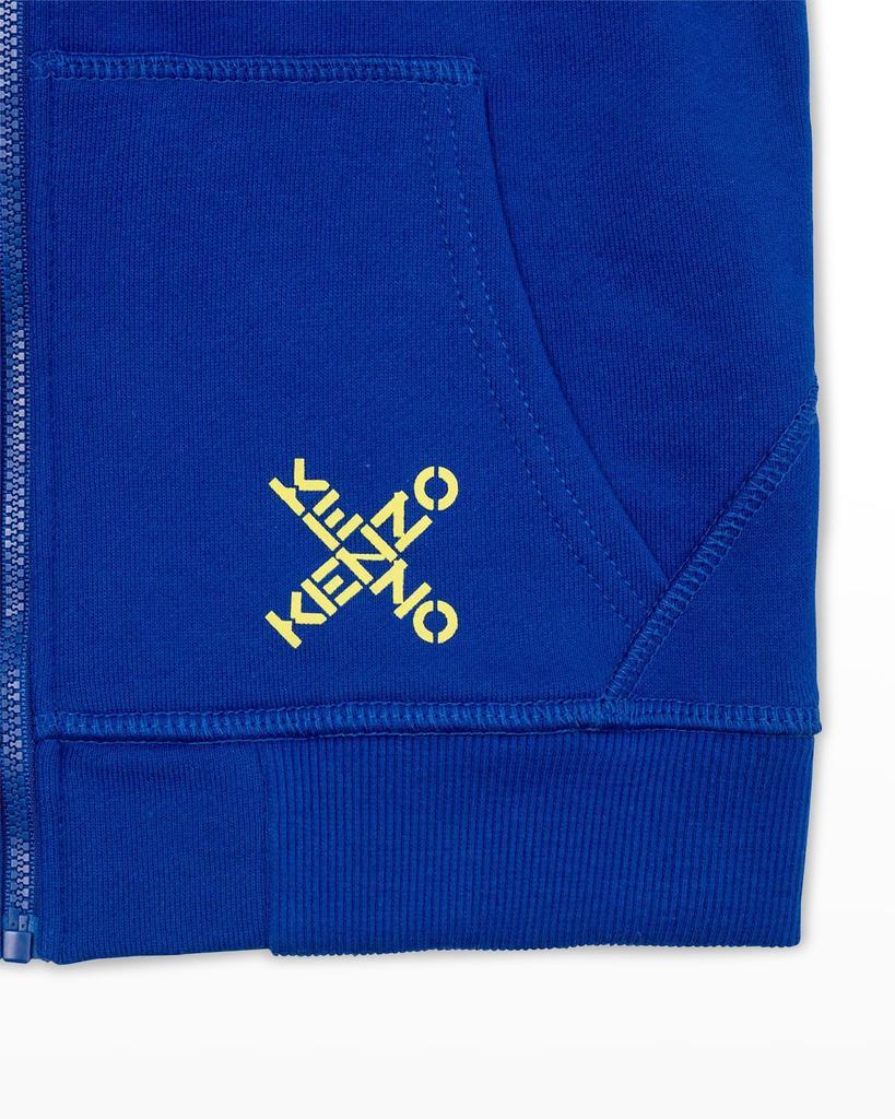 商品Kenzo|Boy's Cross Logo Zip Up Hoodie, Sizes 6-12,价格¥1067,第5张图片详细描述