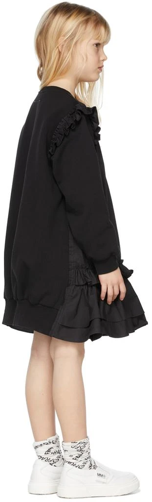 商品MAISON MARGIELA|Kids Black Ruffle Long Sleeve Dress,价格¥948,第4张图片详细描述