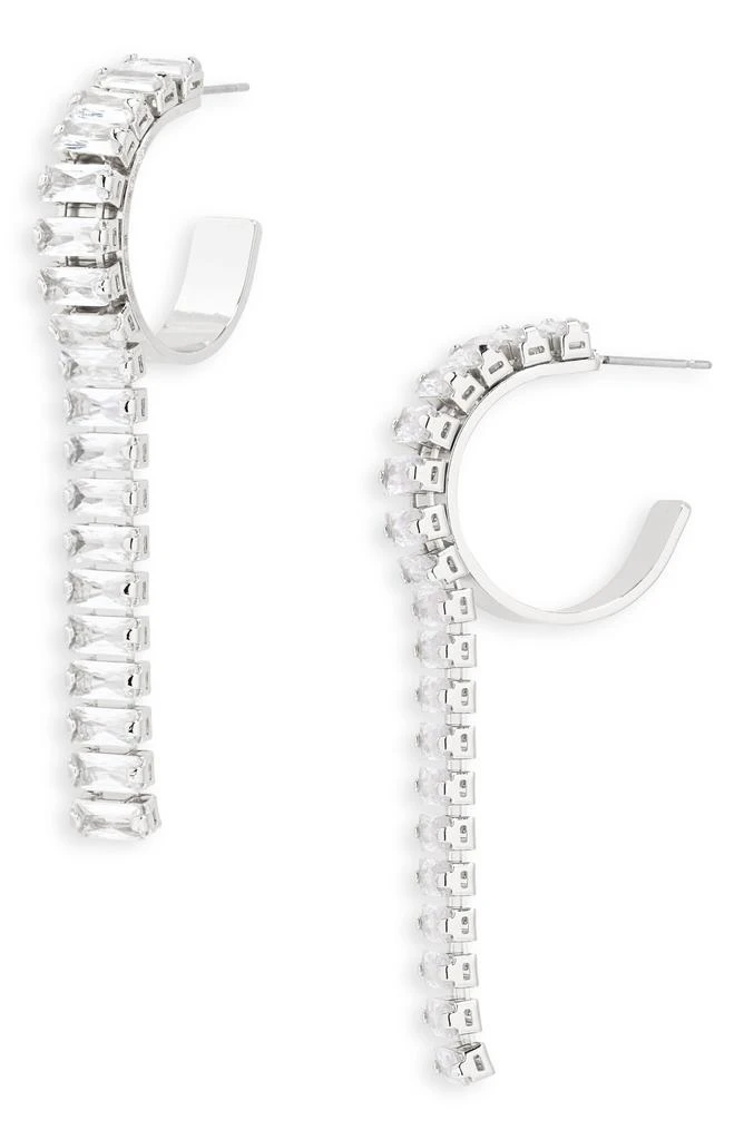 商品Nordstrom|Baguette Crystal Hoop Fringe Earrings,价格¥49,第1张图片