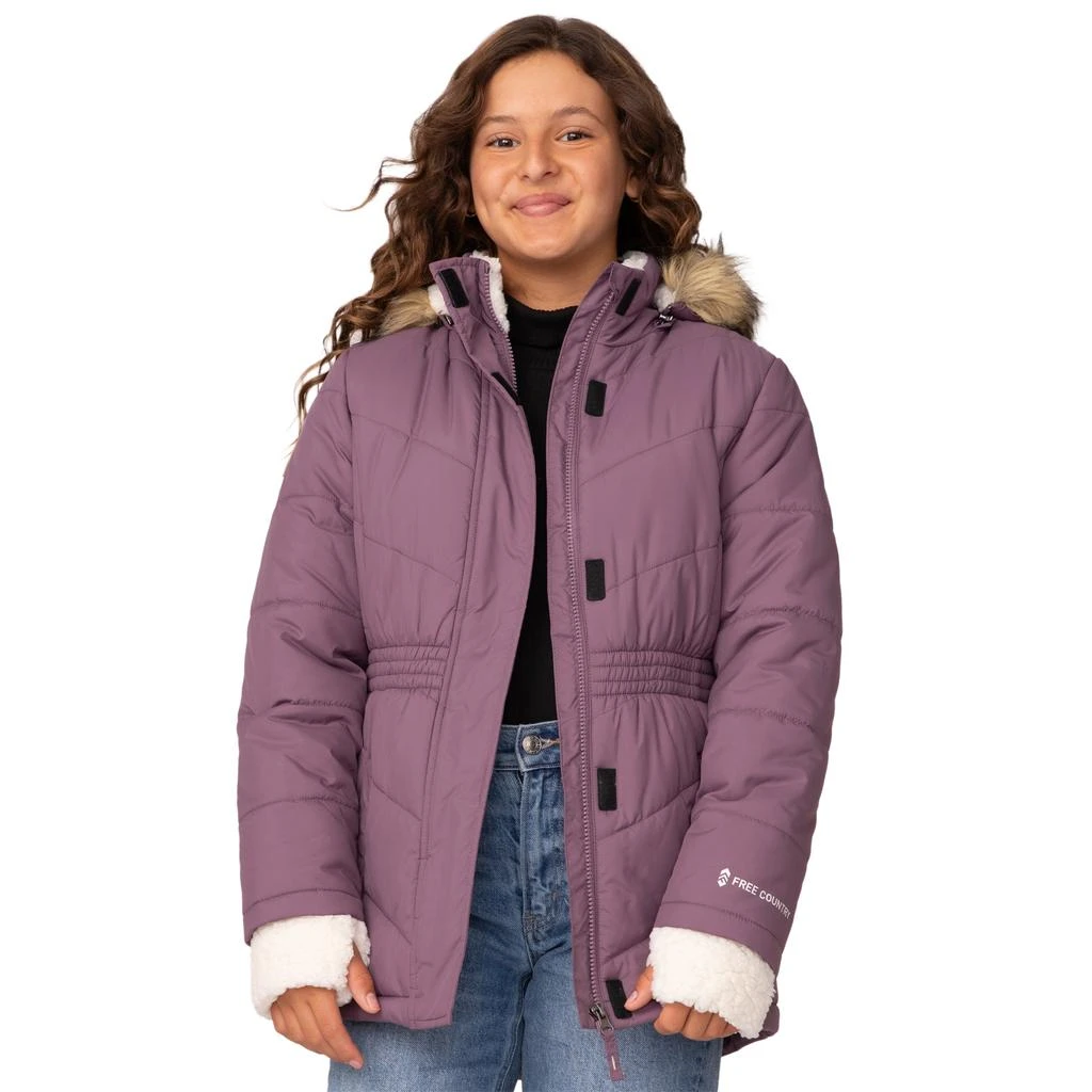 商品Free Country|Girls' Long Bib Puffer Jacket,价格¥346,第3张图片详细描述