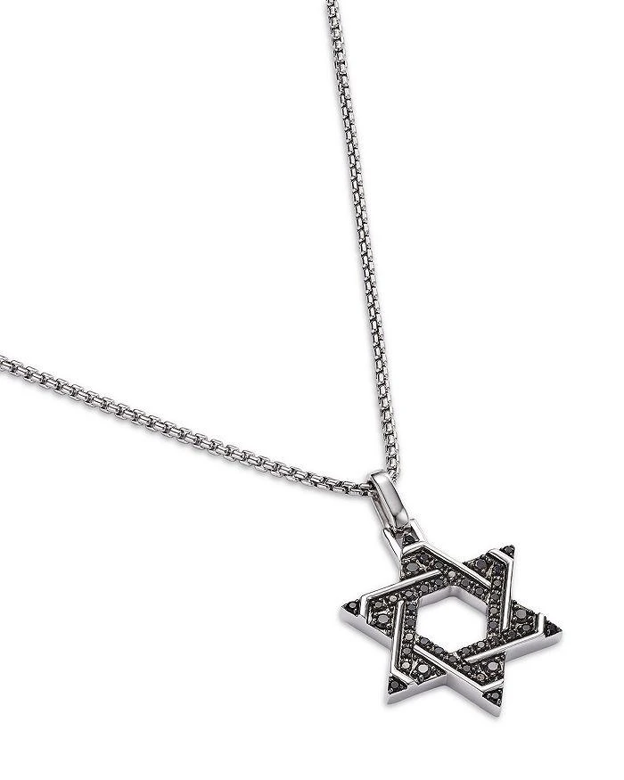 商品Bloomingdale's|Men's Black Diamond Star of David Pendant Necklace in 14K White Gold, 0.50 ct. t.w.,价格¥14574,第2张图片详细描述