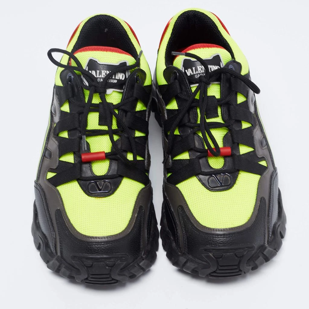 商品[二手商品] Valentino|Valentino Black/Neon Green Leather and Mesh Climber Low-Top Sneakers Size 39,价格¥2757,第3张图片详细描述