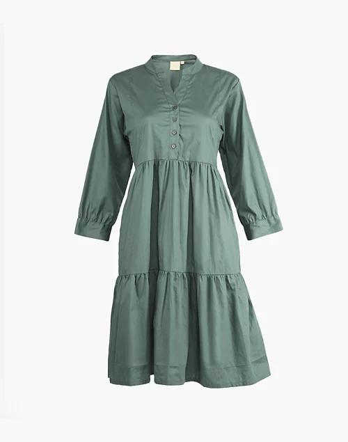 商品Madewell|Reistor Ruched Midi Dress,价格¥1083,第1张图片