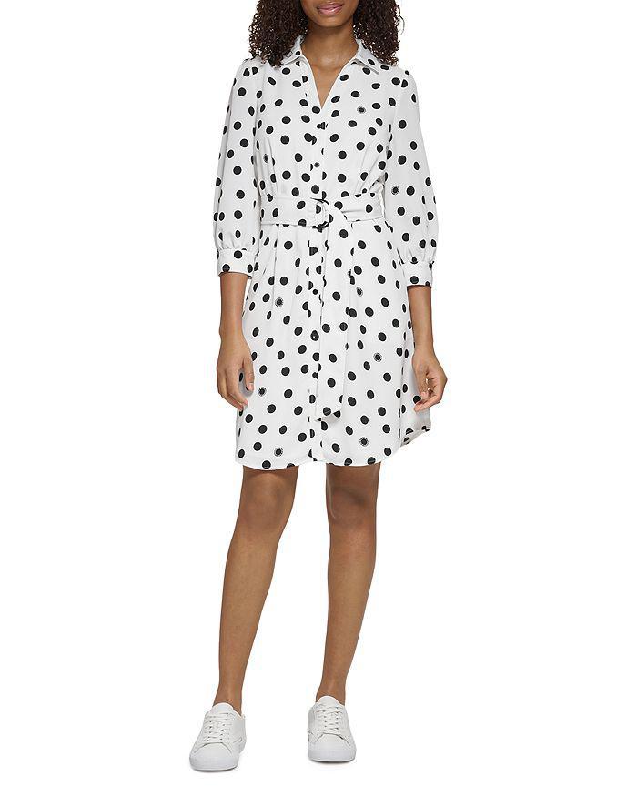 商品Karl Lagerfeld Paris|Belted Polka Dot Shirt Dress,价格¥724,第5张图片详细描述
