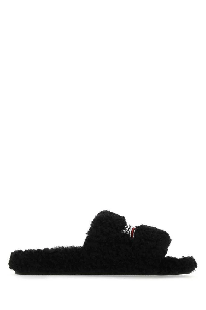 商品Balenciaga|Balenciaga Logo Embroidered Furry Slide Sandals,价格¥4057,第1张图片