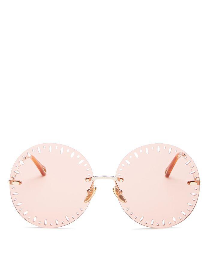 商品Chloé|Women's Rimless Round Sunglasses, 63mm,价格¥3519,第3张图片详细描述