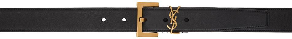 商品Yves Saint Laurent|Black & Bronze Monogram Belt,价格¥3937,第1张图片