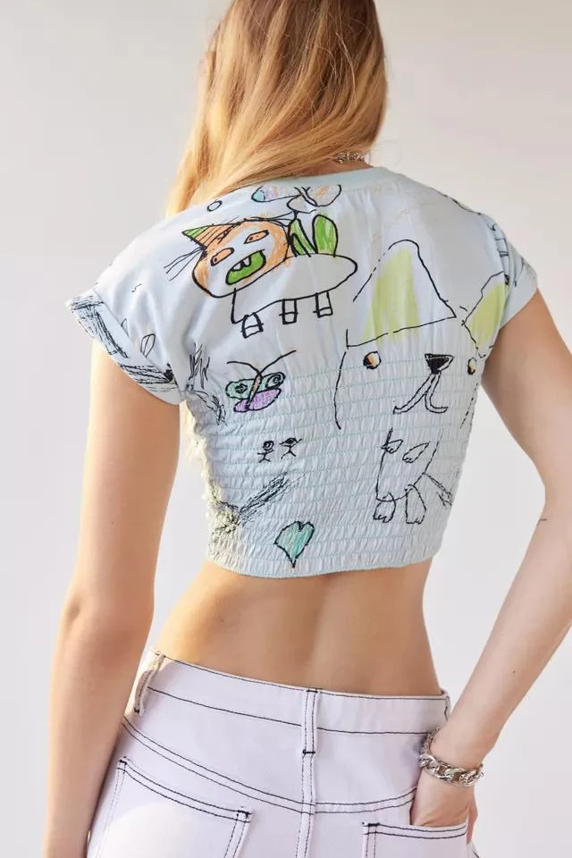 商品Urban Outfitters|UO Doodles Smocked Tee,价格¥78,第2张图片详细描述
