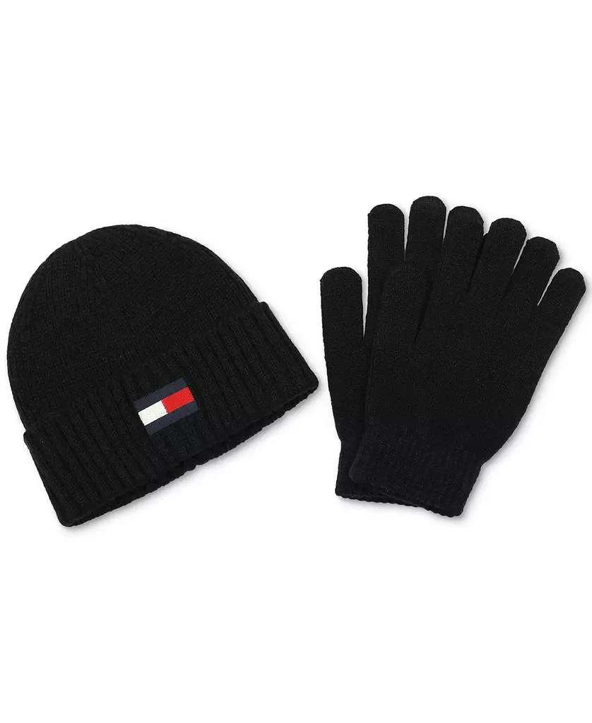 商品Tommy Hilfiger|Men's Embroidered Logo Beanie & Gloves Set,价格¥255,第1张图片