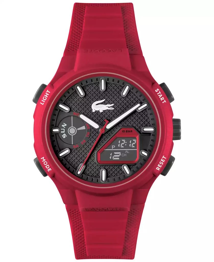 商品Lacoste|Men's LC33 Red Silicone Strap Watch 45mm,价格¥537,第1张图片