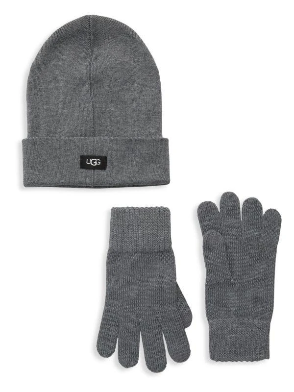 商品UGG|2-Piece Hat & Tech Gloves Set,价格¥161,第1张图片