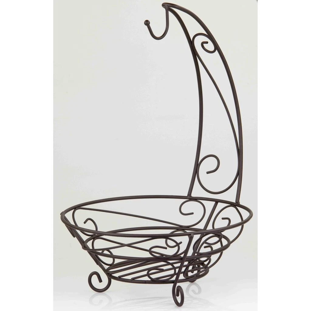 商品Home Basics|Home Basics Scroll Collection Steel Fruit Basket With Banana Tree, Bronze,价格¥198,第4张图片详细描述